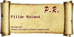Pillár Roland névjegykártya